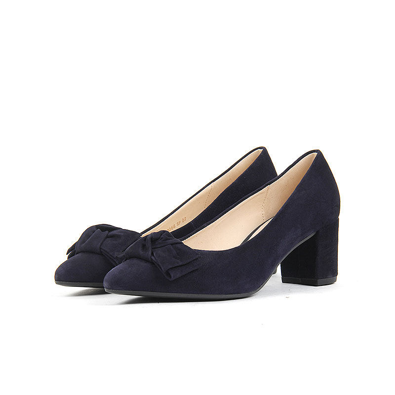 德国gabor嘉步嘉宝女鞋春夏经典蝴蝶结真皮尖头单鞋