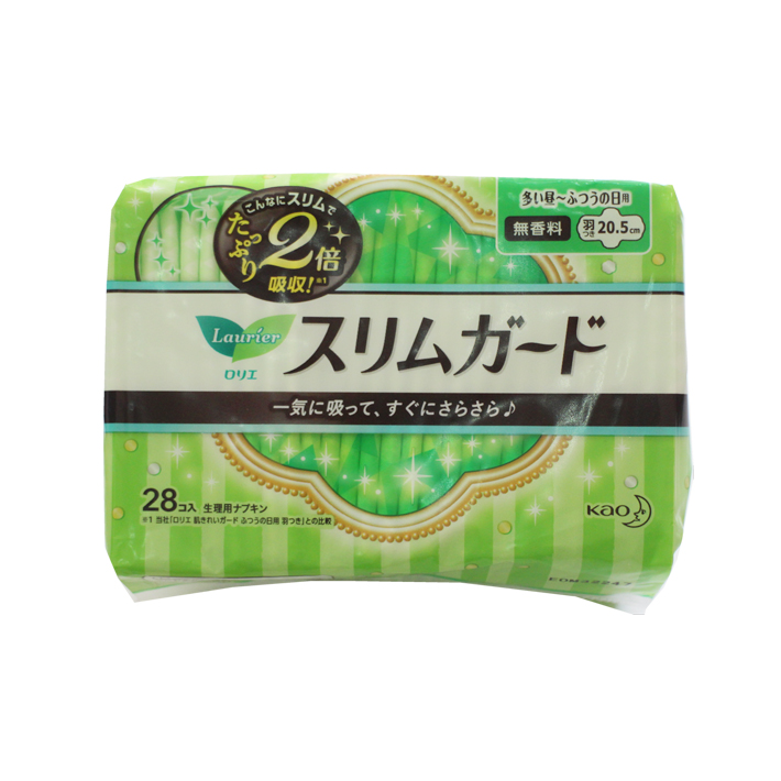 包邮日本花王乐而雅瞬吸超薄1mm棉柔日用护翼卫生巾28枚无荧光剂