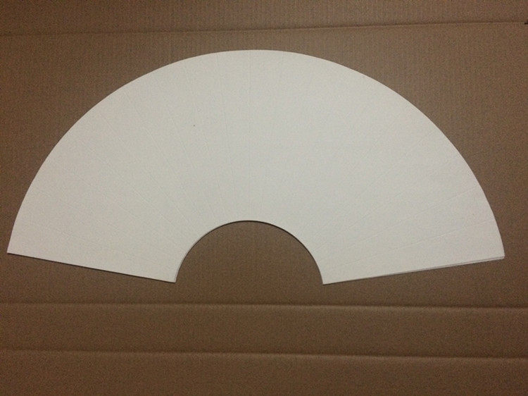 手工白色暗格线条挖空宣纸扇形扇面31cm63cm宣纸