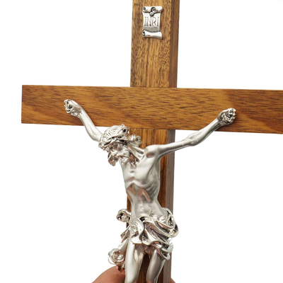 天主教十字架摆件苦像耶稣基督挂式摆式意卡米诺圣物进口胡桃木
