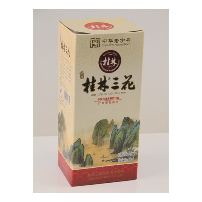 广西桂林特产三宝52度三花酒450ml*6瓶高度粮食米酒米香型粮食酒