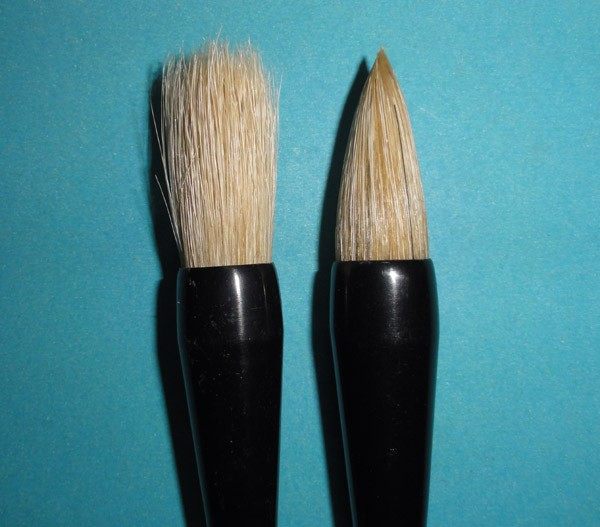 猪鬃古法文房四宝用品纯白高弹硬毫毛毛笔国画山水毛笔