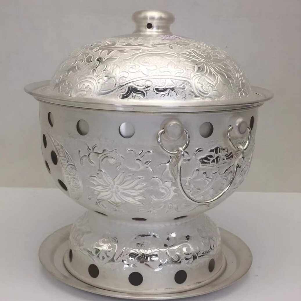 纯银火锅足银酒精小火手工锅仔银锅汤锅收藏火锅