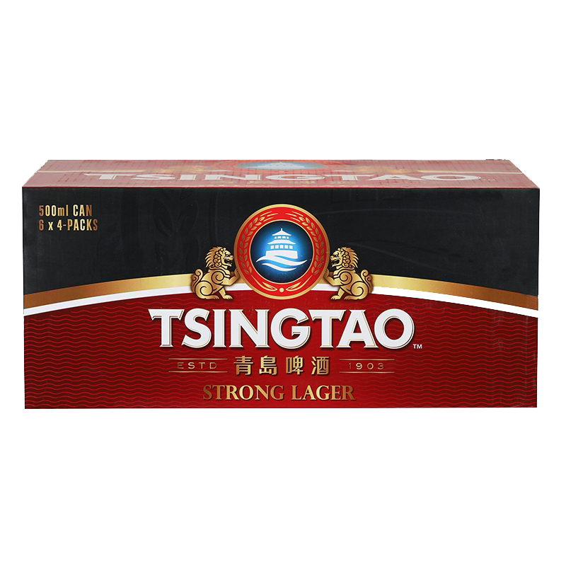 新品上架青岛啤酒香港高度拉格500ml24大罐整箱酒精啤酒