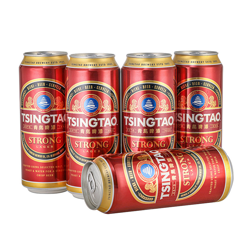 新品上架青岛啤酒香港高度拉格500ml24大罐整箱酒精啤酒