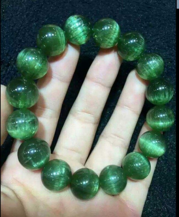 斯里兰卡天然绿色猫眼石cateye手链手链