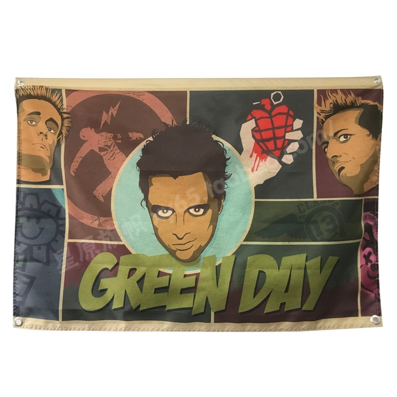 美国朋克乐队greenday绿日摇滚装饰挂旗挂布酒吧壁饰