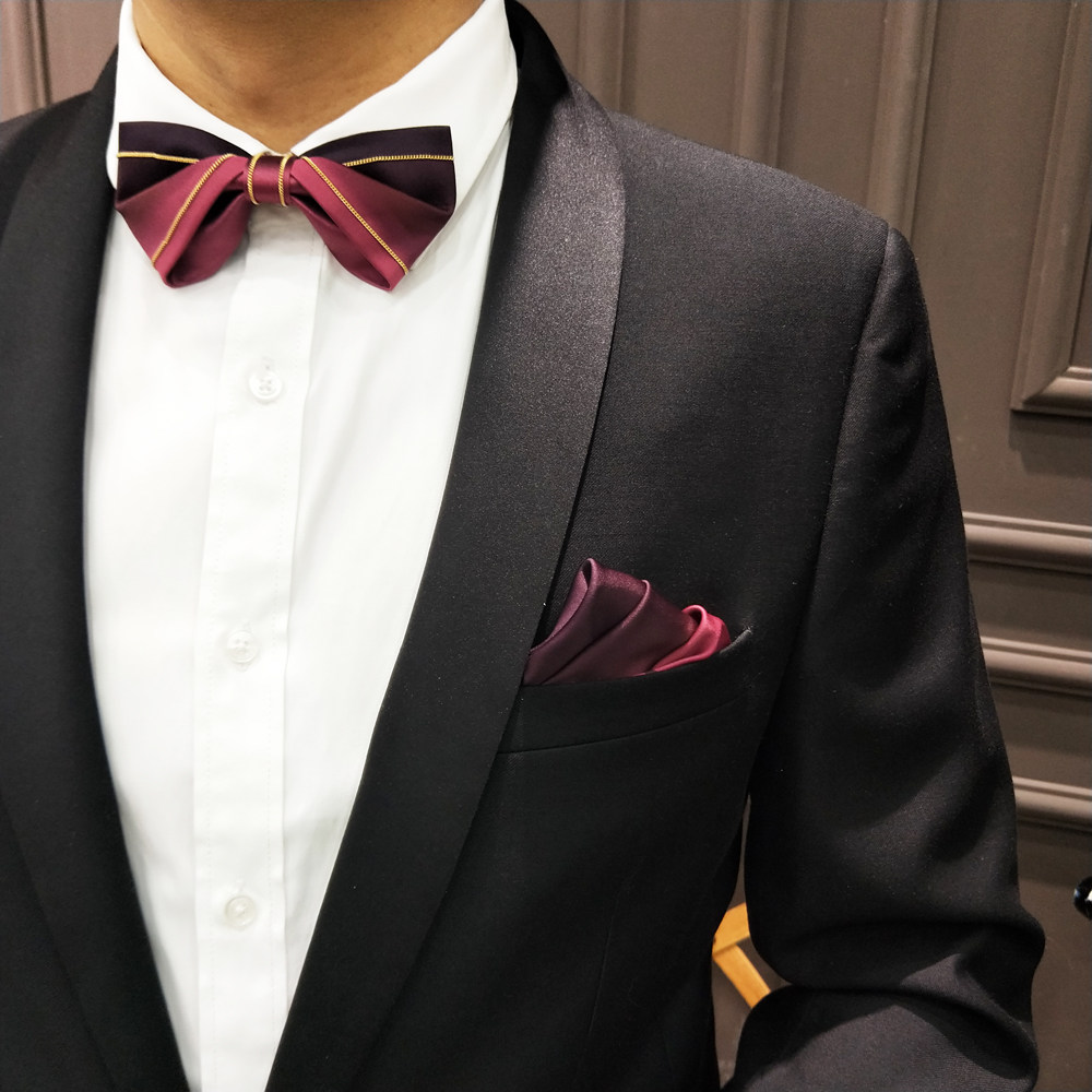 海德公园领结结婚婚礼新郎伴郎时尚金属紫色领结