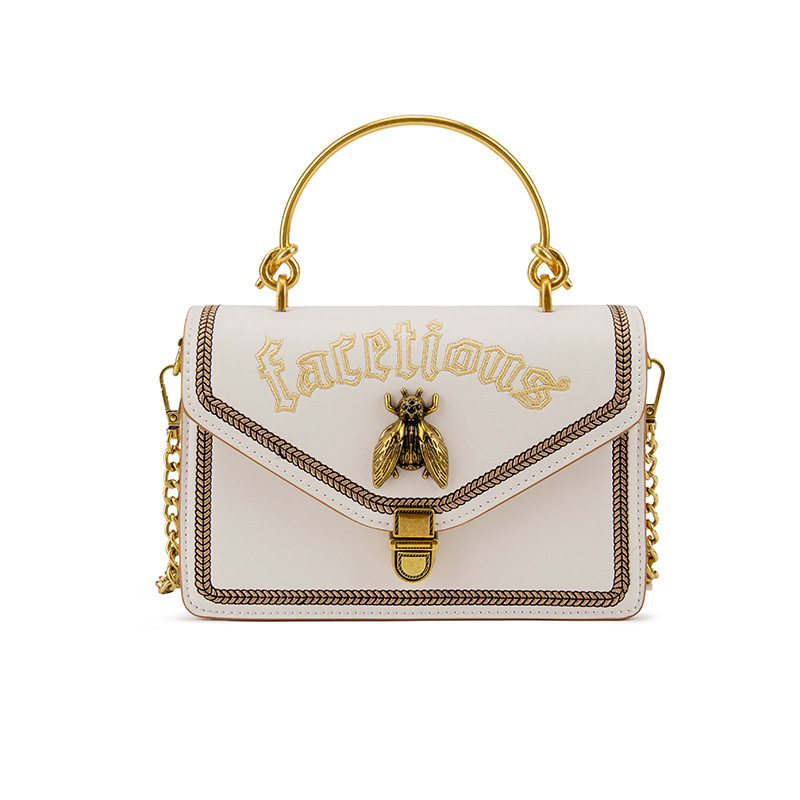 香港代购包包女2020新款潮洋气百搭小ck限定斜挎包刺绣蜜蜂小方包