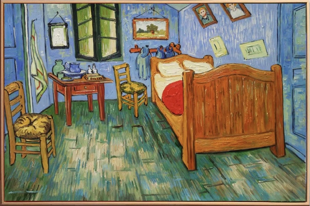 儿童装饰画梵高手绘油画男孩女孩卧室床头挂画书房油画