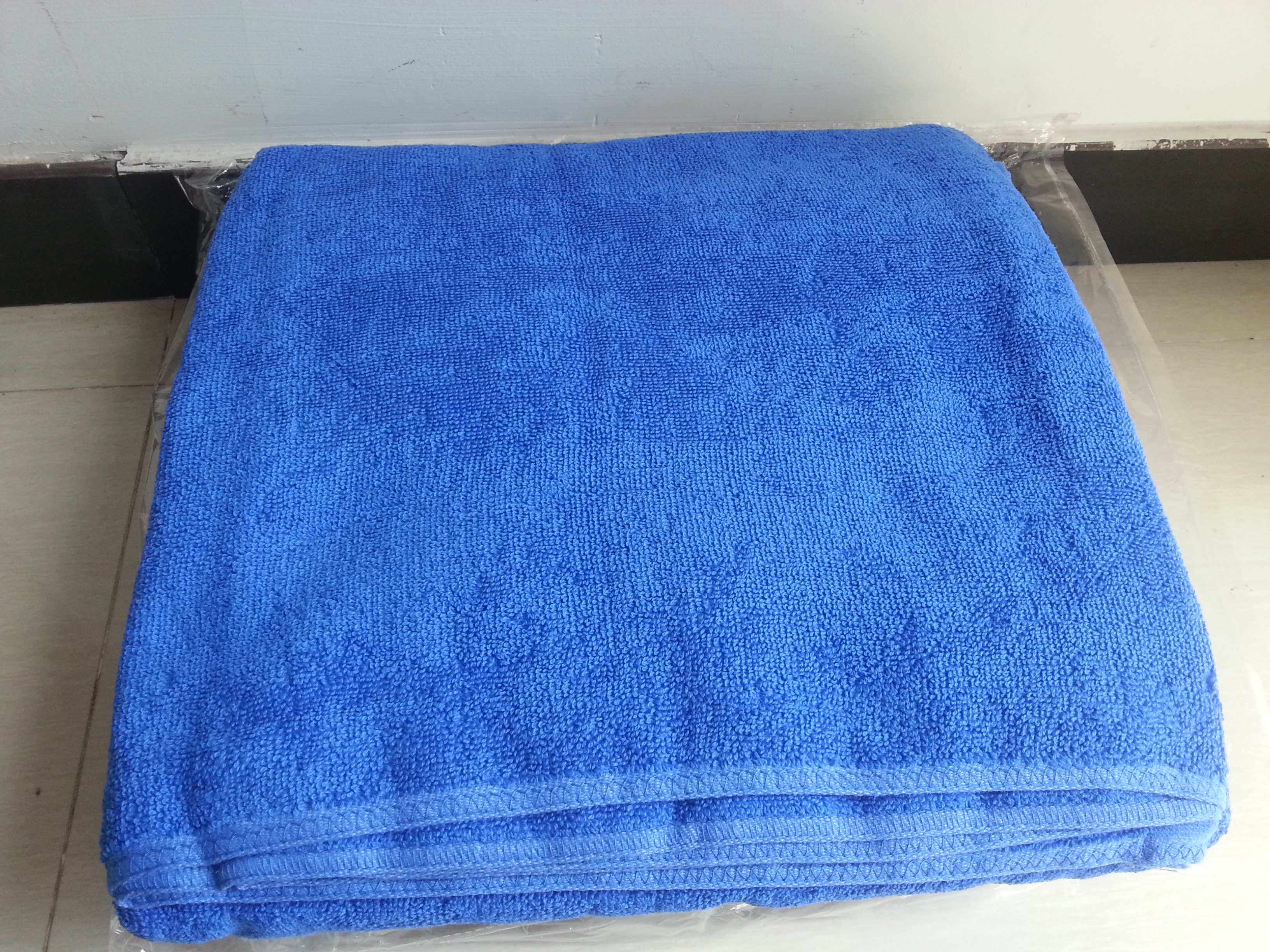 纯棉加大加厚足浴美容spa火疗毛巾800克蓝色毛巾