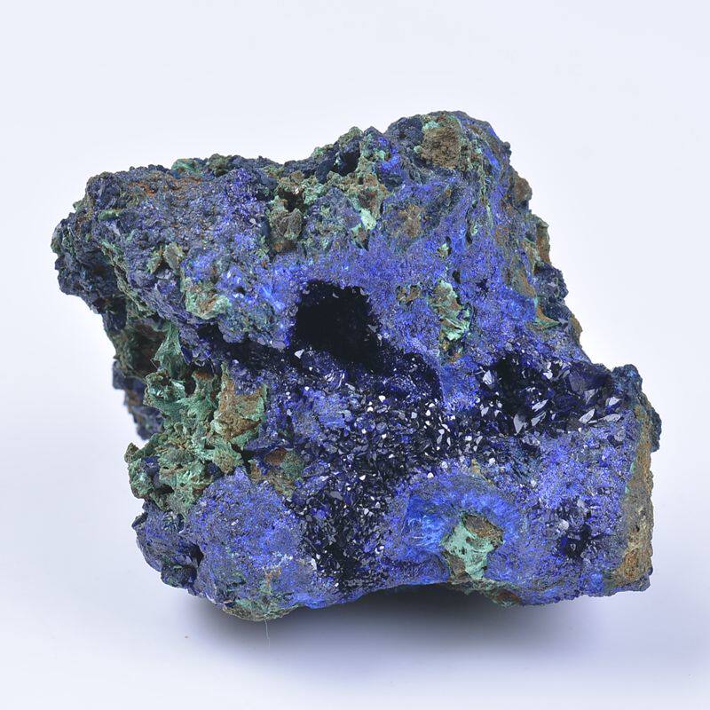 天瑜矿物安徽天然蓝铜矿孔雀石晶体水晶原石矿石摆件