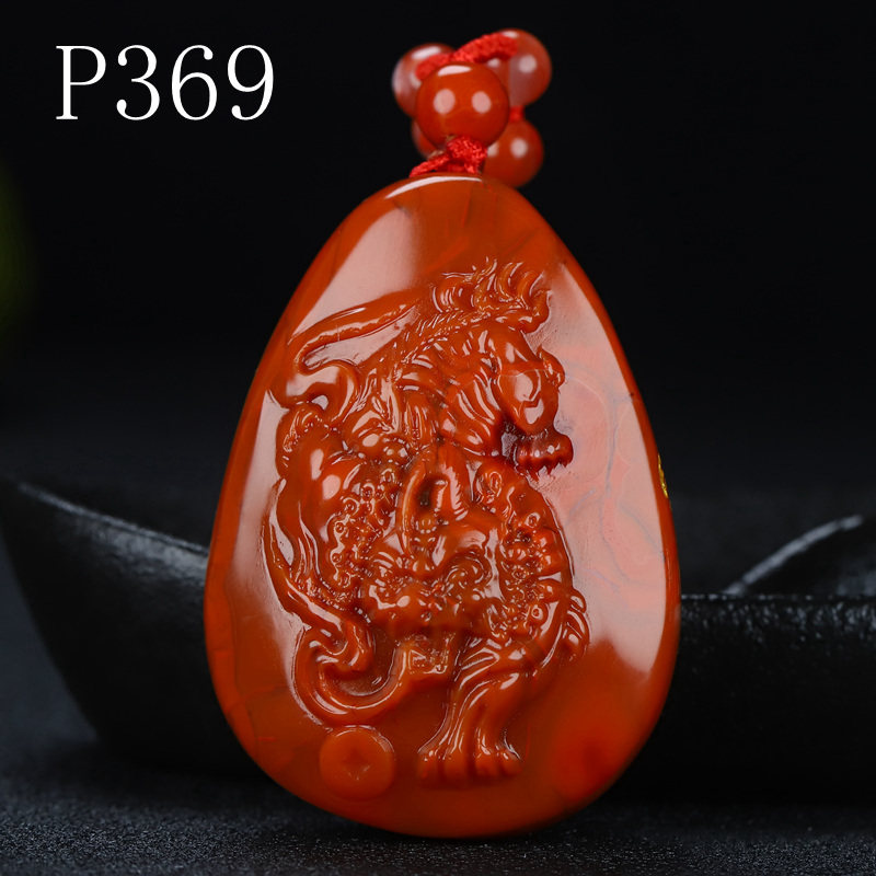 天然凉山保山南红玛瑙貔貅玉吊坠挂件原石柿子红火焰纹男女儿童款