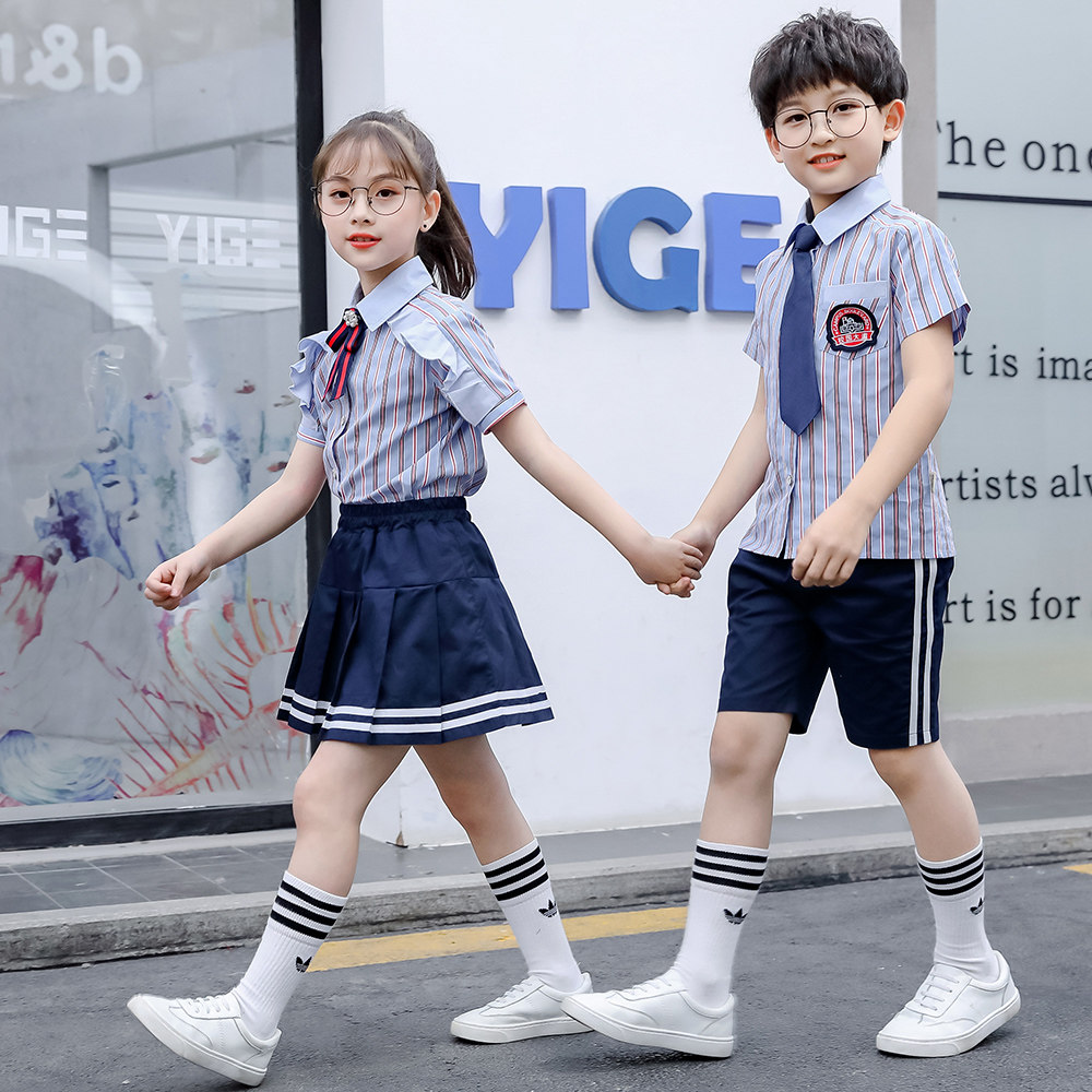 小学生毕业六年级年级校服夏季英伦风儿童短袖纯棉校服