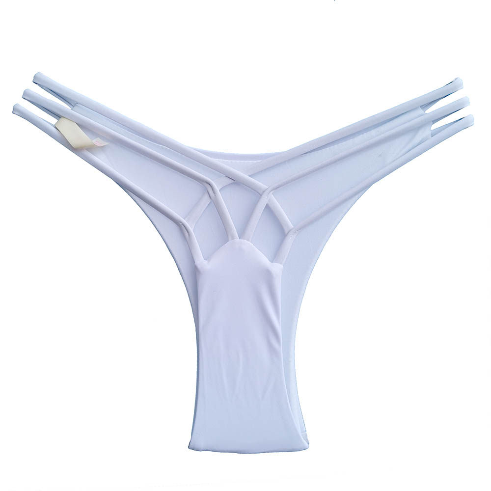 泳裤单件白色性感丁字女高高腰欧美三角裤比基尼比基尼