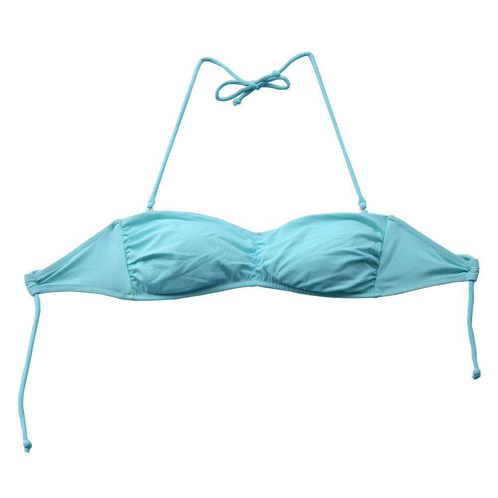 新款抹胸比基尼裹胸性感聚拢欧美泳衣黑花泳装比基尼