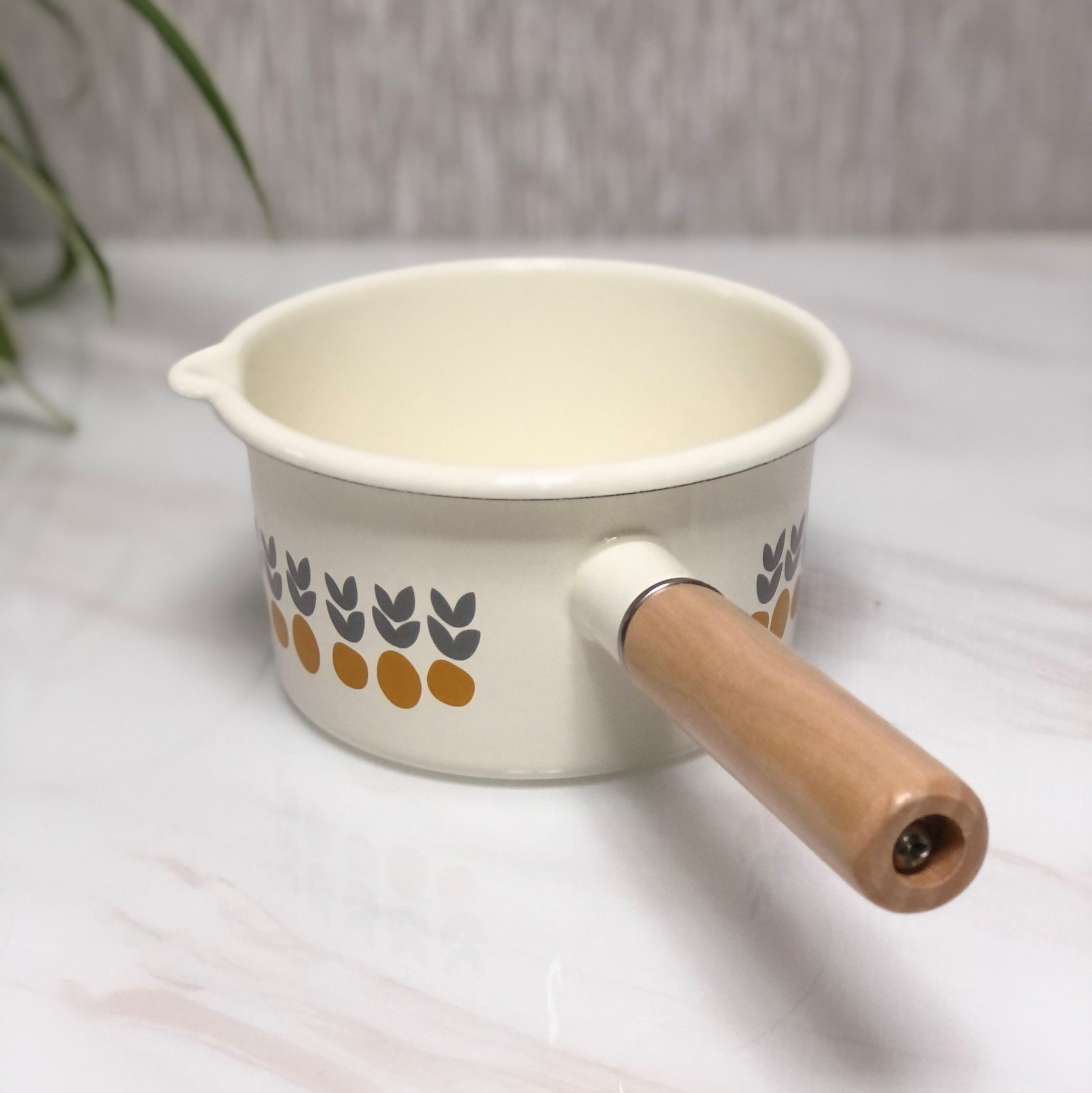 奶锅日式ins北欧法式复古涂层单柄珐琅搪瓷奶锅