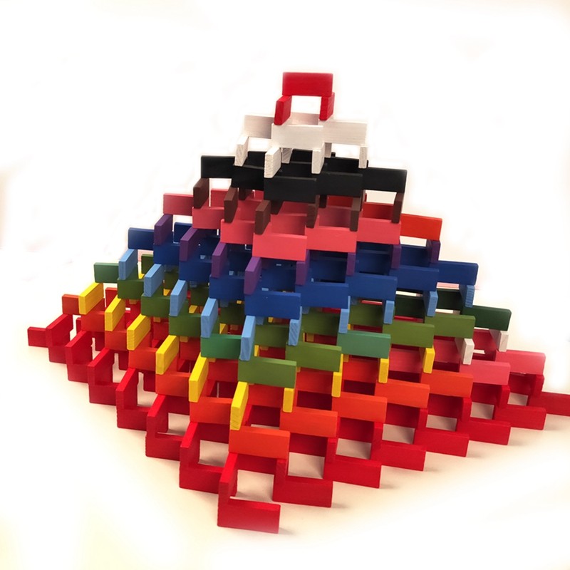 多米诺骨牌儿童120片标准成人益智智力男女女孩积木多米诺骨牌