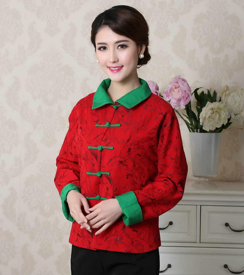 民族风超短唐装女士长袖外套宽松旗袍上衣春秋季女装中式复古茶服
