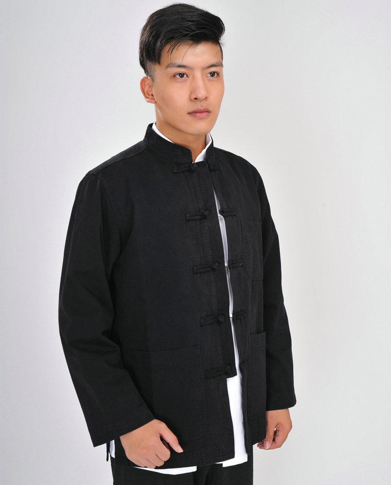 唐装长袖外套春秋男装民族服装中老年爸爸汉服夹克民族服装