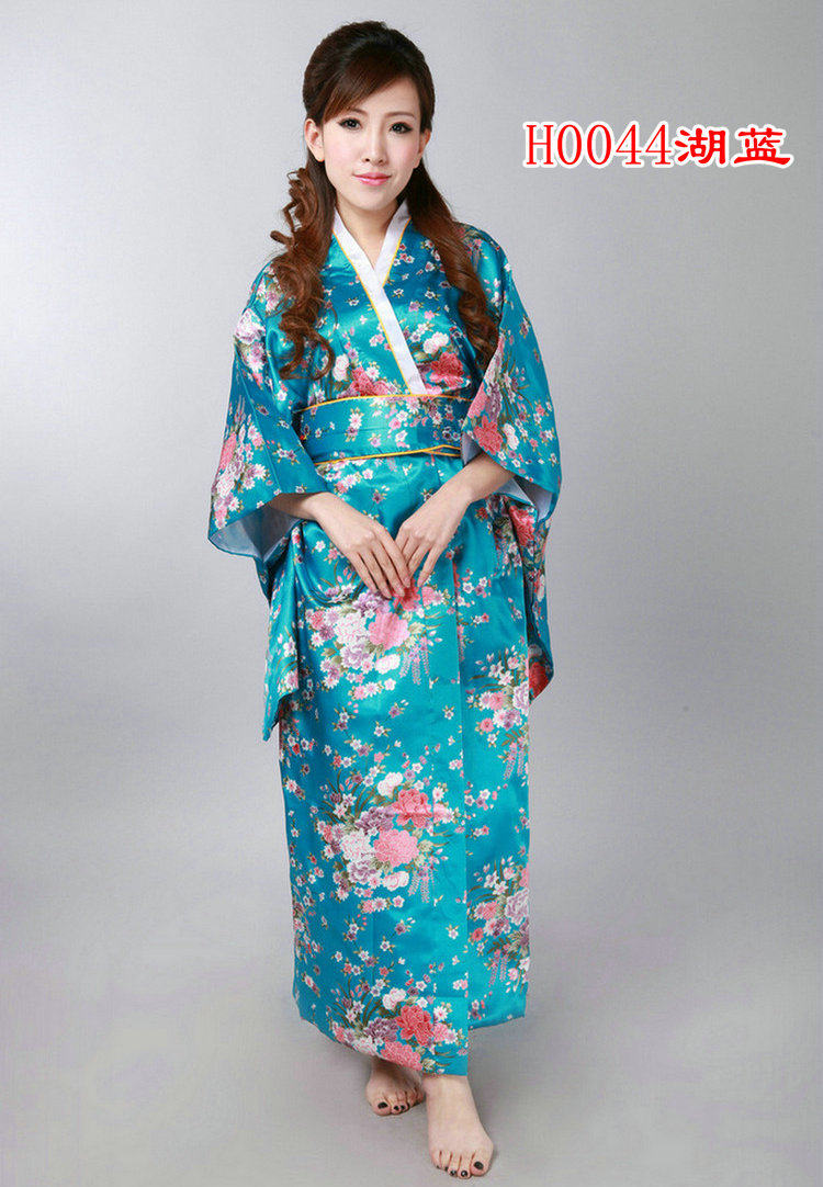 日本和服正装性感和服套装樱花和服舞台表演服装丝绸和服cospaly