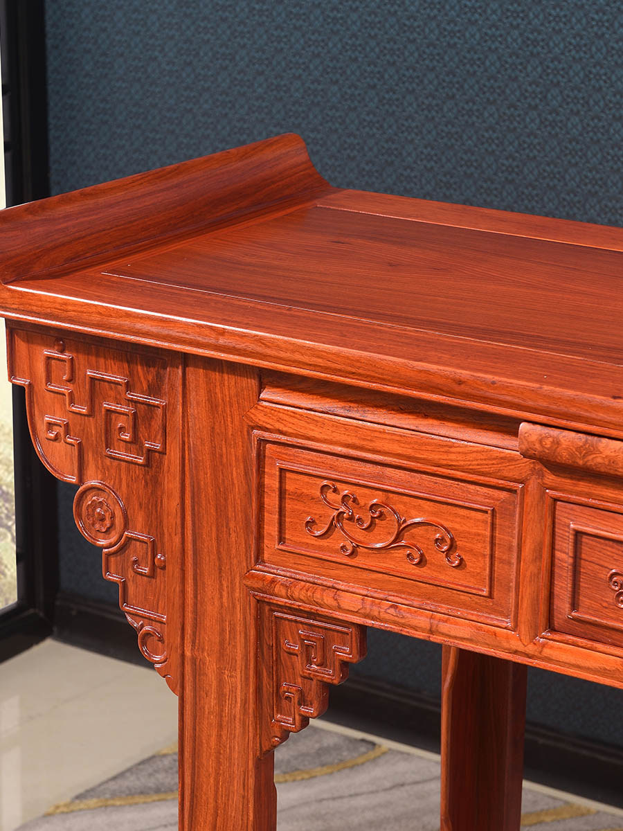 红木家具刺猬紫檀条案中式翘头案实木供桌玄关神台供桌