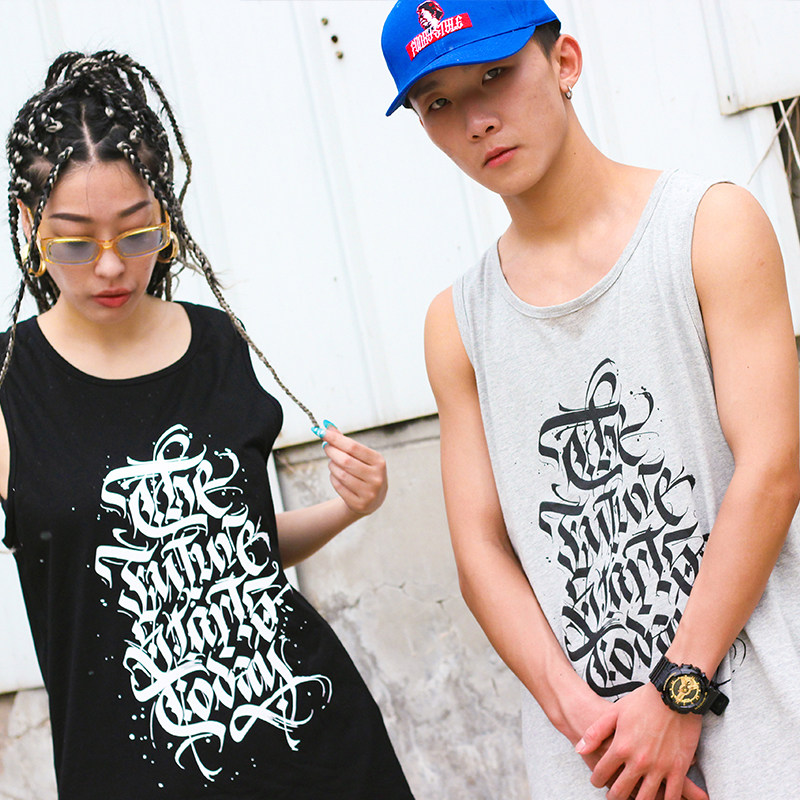 funkystyle夏季潮牌嘻哈街舞卡诺宽松大码背心无袖背心