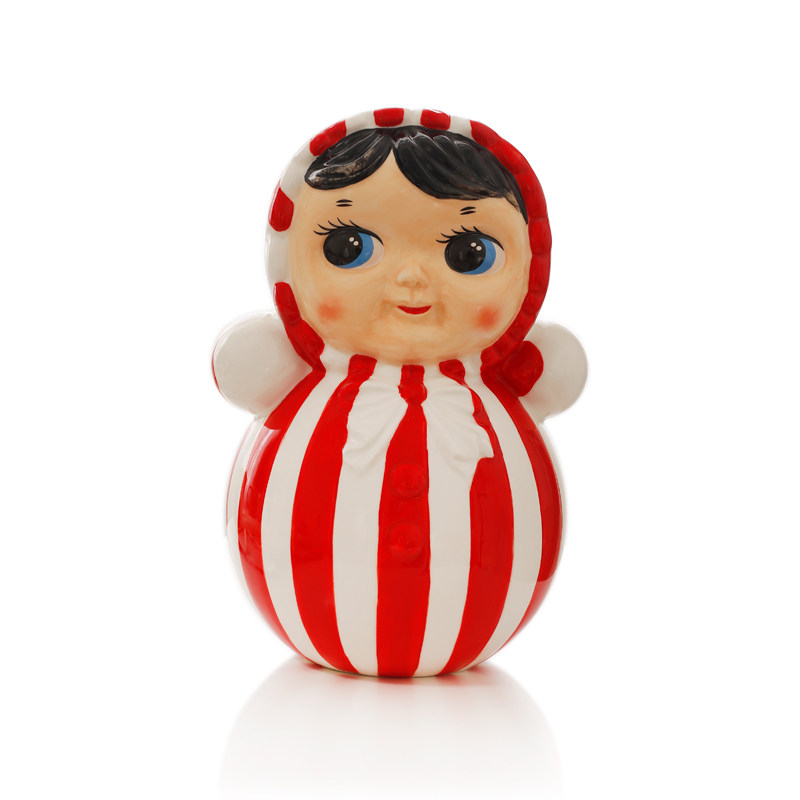 7080童年回忆复古不倒翁娃娃陶瓷摆件摆件