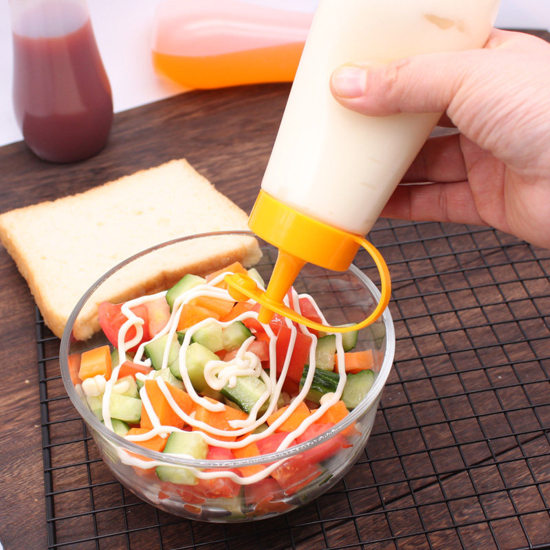 挤压式挤酱瓶透明尖嘴番茄酱蜂蜜奶油沙拉酱耗油塑料调料瓶