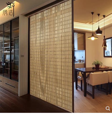 门帘北京竹帘推拉门折叠饭店厨房半帘客厅卷帘卷帘