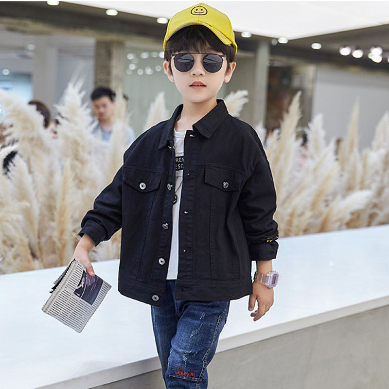 男童牛仔外套小男孩春秋薄款夹克中童大童十岁普通外套