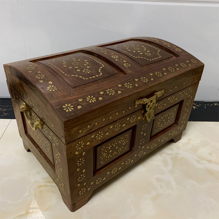 箱子印巴天下进口印度大号弧线贵重物品用木锁扣印度特色