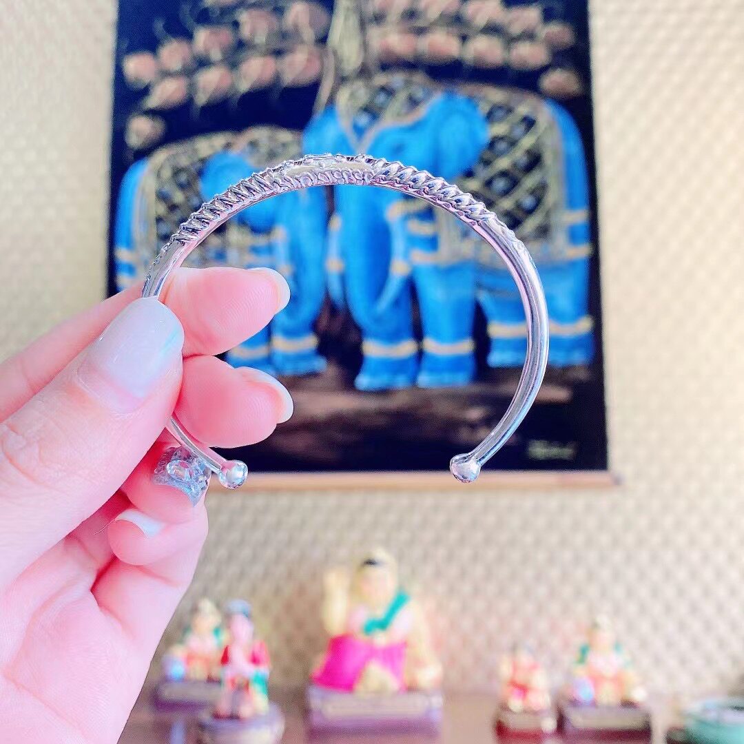 泰国佛牌真品龙婆boom咩嗯咩通纯银手镯包邮手镯