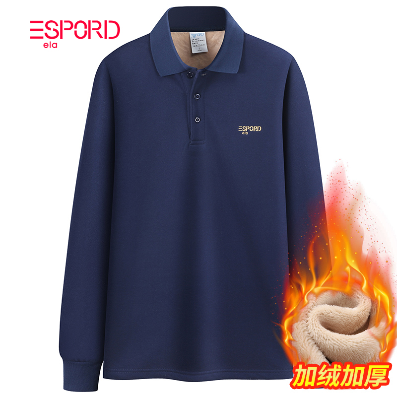 加绒纯棉日系POLO衫男长袖翻领T恤青中年珠地棉休闲爸爸装保罗衫