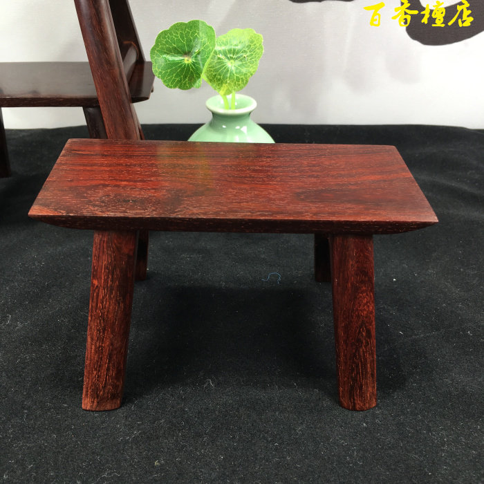 印度小叶叶紫檀木迷你小板凳奇玉石器底座摆件木雕