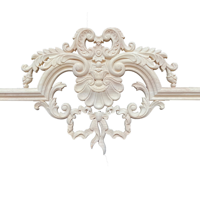 法式木雕实木贴花护墙板背景墙雕刻装饰玄关欧式角花中式木雕