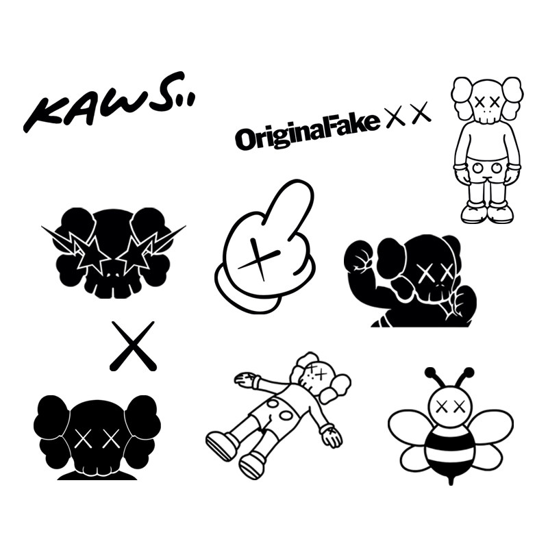 炫轩kaws芝麻街潮牌xx车贴个性电动车摩托车小牛汽车装饰贴