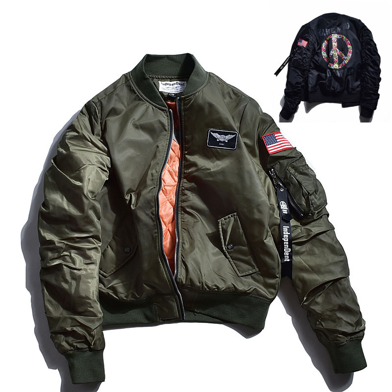 潮牌ma1飞行员夹克男冬装美国空军秋冬季加厚棉服棒球服外套女春