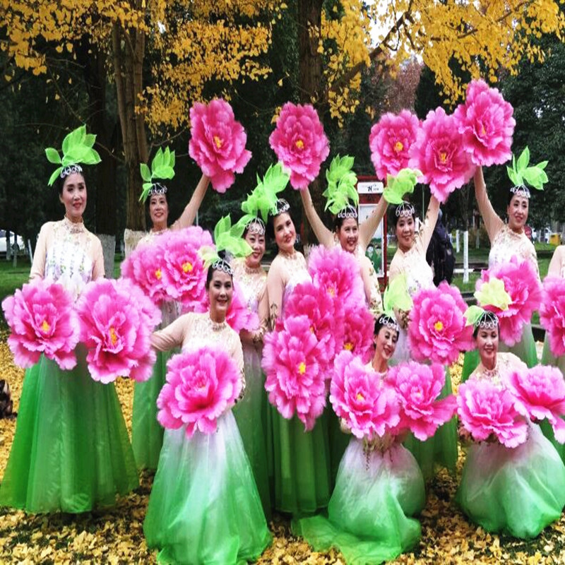 道具舞蹈花幼儿童跳舞表演手花手拿牡丹花演出更多舞蹈配饰