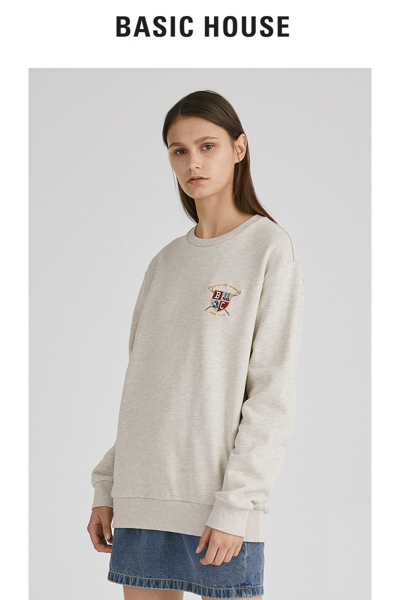 女装basichouse百家好2020冬韩版宽松卫衣情侣上衣短外套