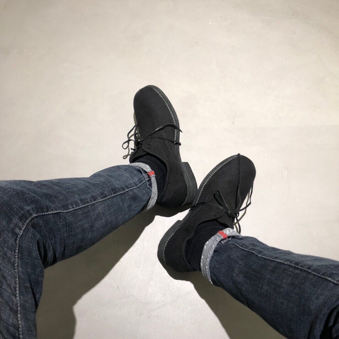 正品现货guidi鬼帝男士亚麻面料内里全皮系带时尚休闲鞋