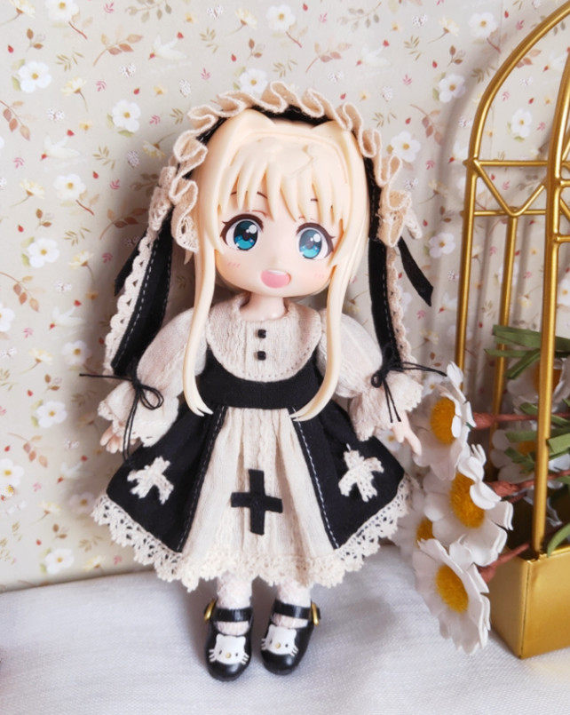 ob11娃衣12bjdgscddfpiccodo欧式十字连衣裙套装娃娃