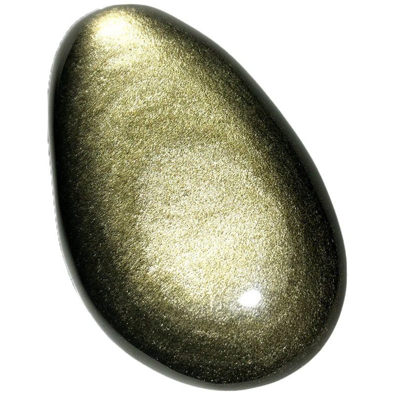 水玉冰魄天然金曜石把玩随形扁片手把件黑曜石原石摆件