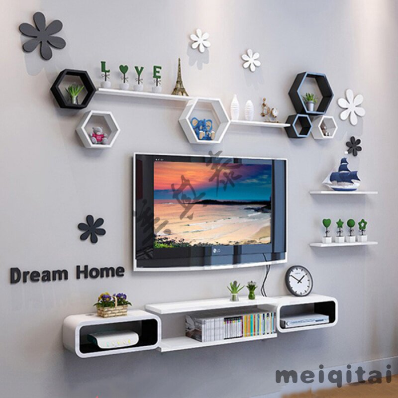 电视墙置物架客厅挂式壁挂挂架墙面背景墙装饰卧室搁板