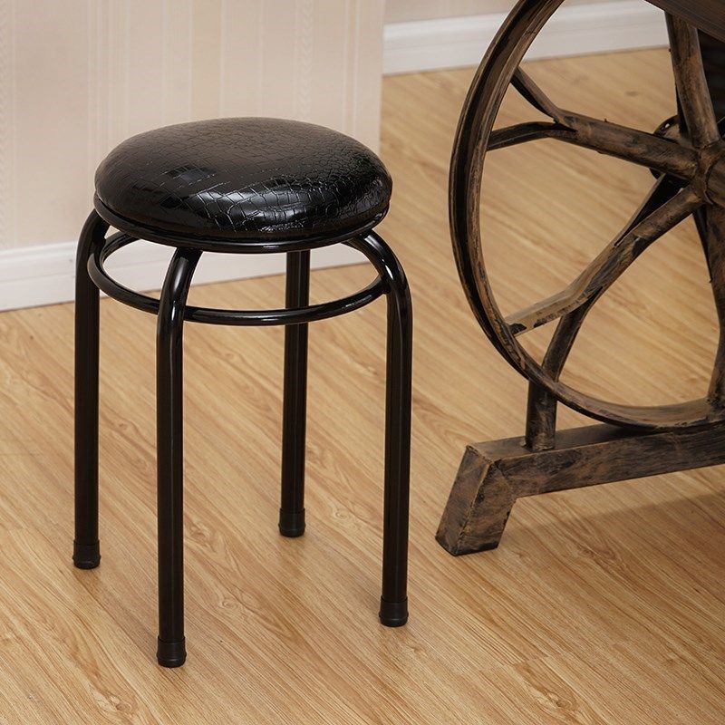 家用软面小板凳钢筋凳金属圆凳现代简约客厅铁圆凳子登子铁腿凳子