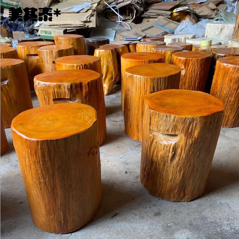 凳子根雕实木墩子原木树墩木桩木头天然树桩根雕凳子