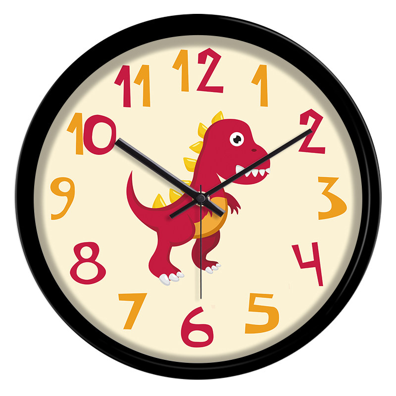卡通可爱恐龙壁挂挂钟男孩女孩儿童幼儿园装饰个性挂钟