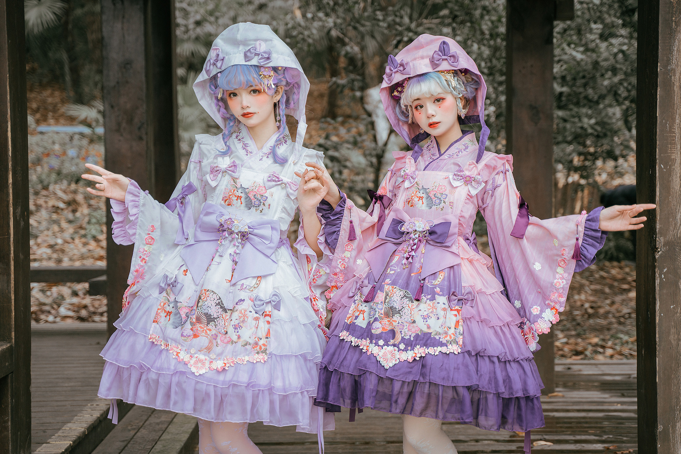 现货春空幻梦时之lolita原创樱花刺绣和风lolita洛丽塔