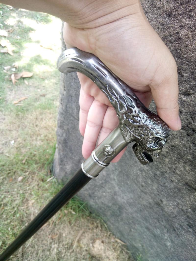 龙泉龙头不锈钢手杖剑户外防滑杖剑登山拐杖剑防身宝剑未开刃