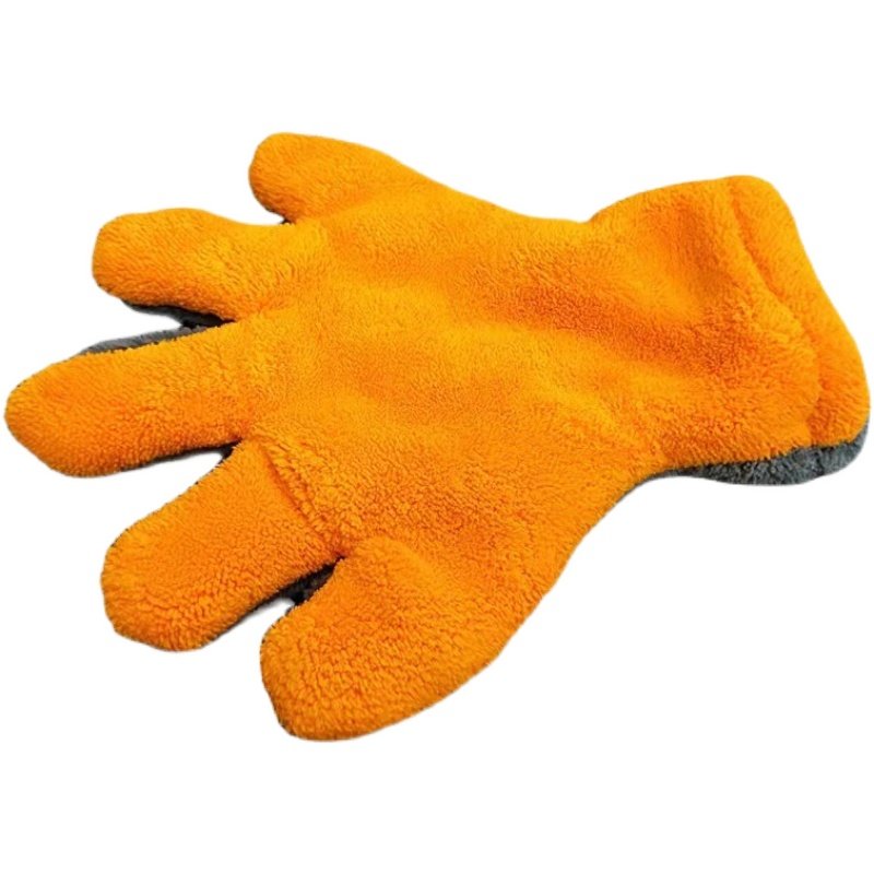 五指速净洗车手套珊瑚瑚绒设计漆面轮毂内饰汽车清洗手套